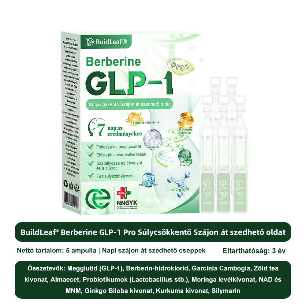 đż Klinikai kutatĂĄsokkal igazolt | A BuildLeafÂź Berberine GLP-1 Pro SĂșlycsökkentĆ SzĂĄjon ĂĄt szedhetĆ oldat segĂthet a makacs sĂșlytöbblet, anyagcsere- Ă©s energiaproblĂ©mĂĄk kezelĂ©sĂ©ben, tĂĄmogatva a jobb közĂ©rzetet Ă©s vitalitĂĄst