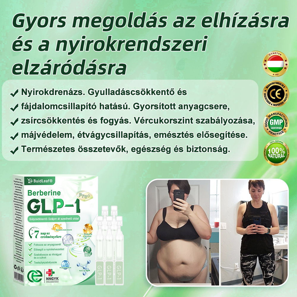 đż Klinikai kutatĂĄsokkal igazolt | A BuildLeafÂź Berberine GLP-1 Pro SĂșlycsökkentĆ SzĂĄjon ĂĄt szedhetĆ oldat segĂthet a makacs sĂșlytöbblet, anyagcsere- Ă©s energiaproblĂ©mĂĄk kezelĂ©sĂ©ben, tĂĄmogatva a jobb közĂ©rzetet Ă©s vitalitĂĄst